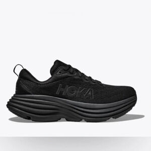 EUC Hoka Women’s Bondi 8 Black/Black Tennis Shoes